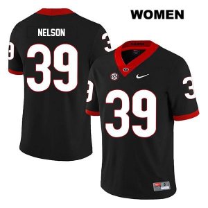 Women's Georgia Bulldogs NCAA #39 Hugh Nelson Nike Stitched Black Legend Authentic College Football Jersey PYI3054BY